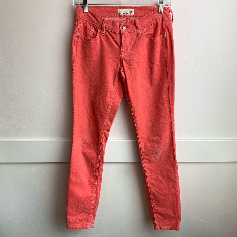Old Navy Coral Corduroy Straight Leg Pants